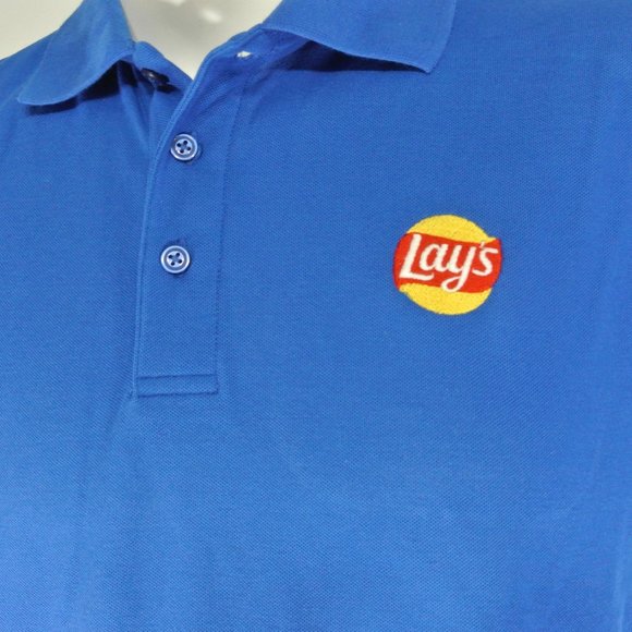 LAY'S Potato Chips Frito-Lay Pepsico Blue Polo Shirt Employee Uniform S Small - Picture 6 of 10